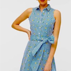 JCrew Lemon Print Striped Shirtdress 🍋